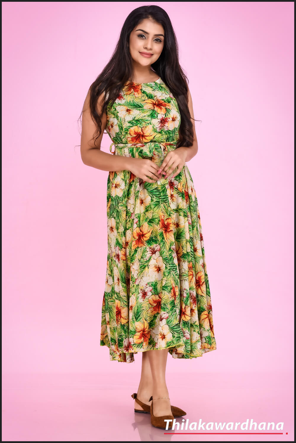 Sleeveless Printed Maxi Dress – Thilakawardhana