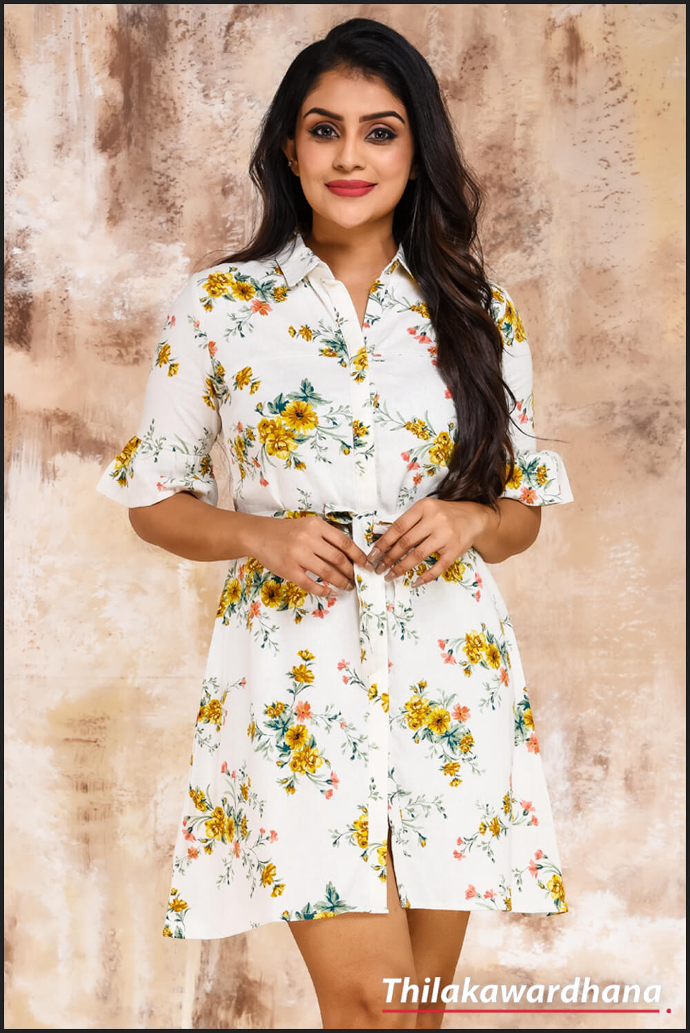 TW10246-Printed-Short-Dress-Thilakawardhana-Sri-Lanka