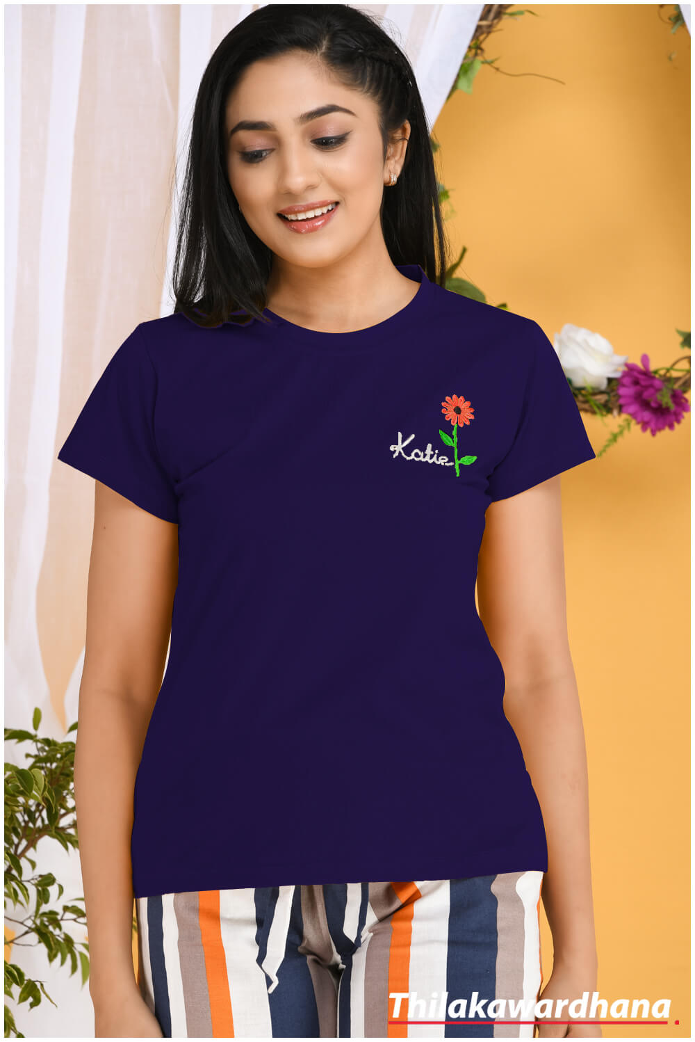 TW10540Flower-Embroidered-T-Shirt-Thilakawardhana-Sri-Lanka
