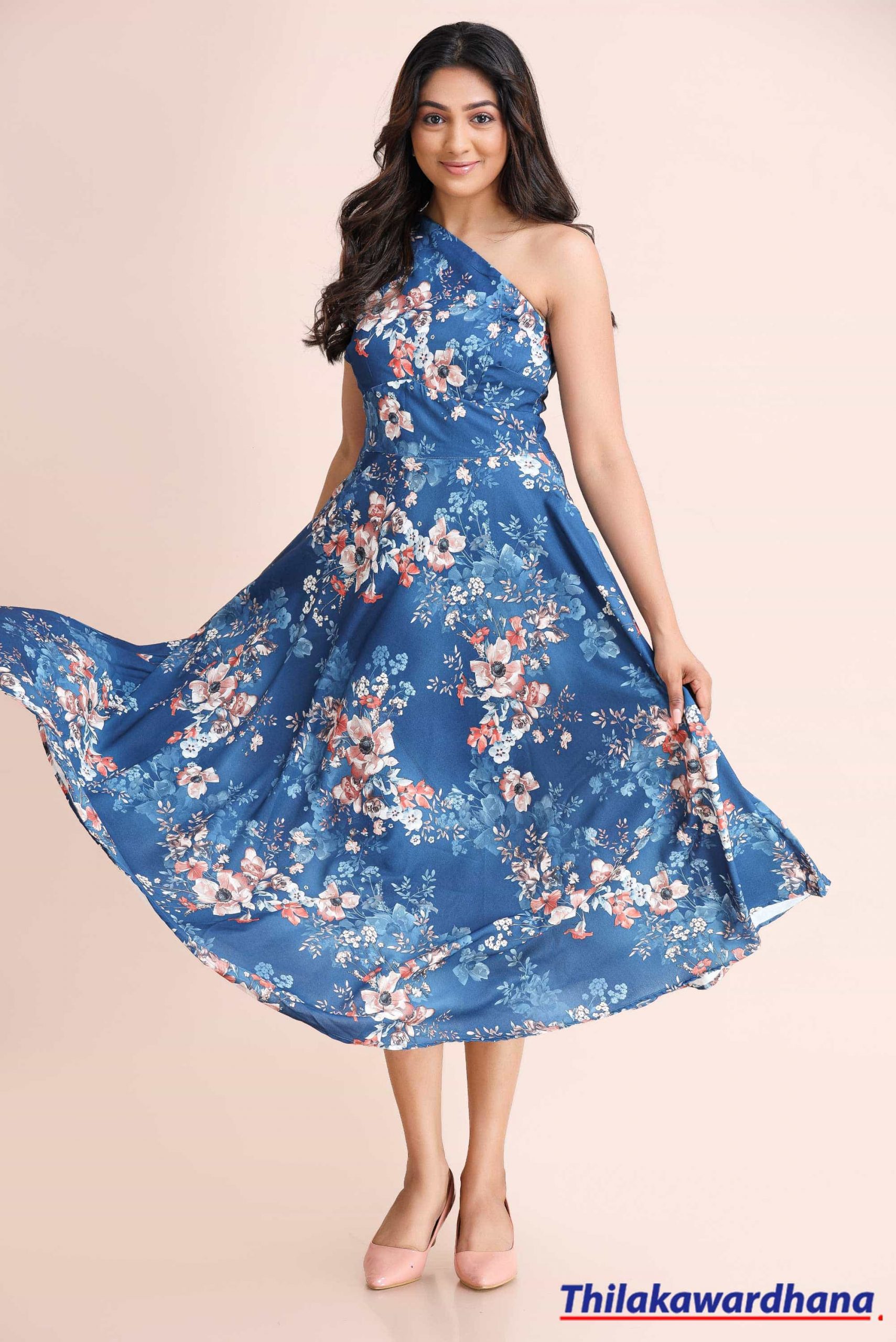 One Shoulder Printed Party Dress ...