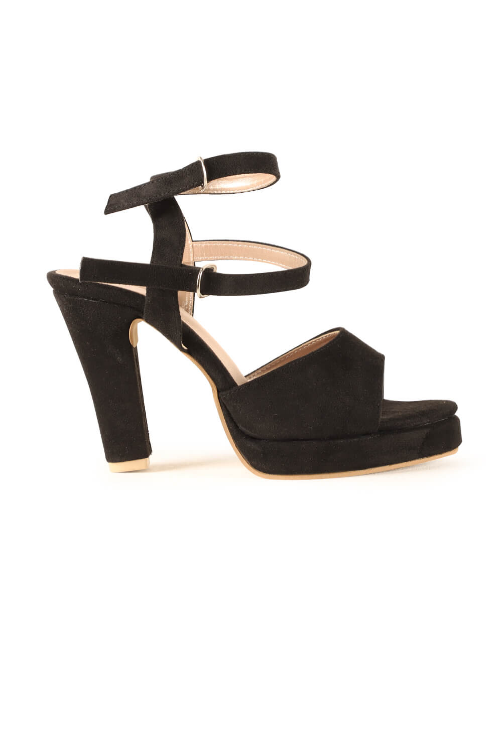 Women’s Double Ankle Strap Heel – Black – Thilakawardhana